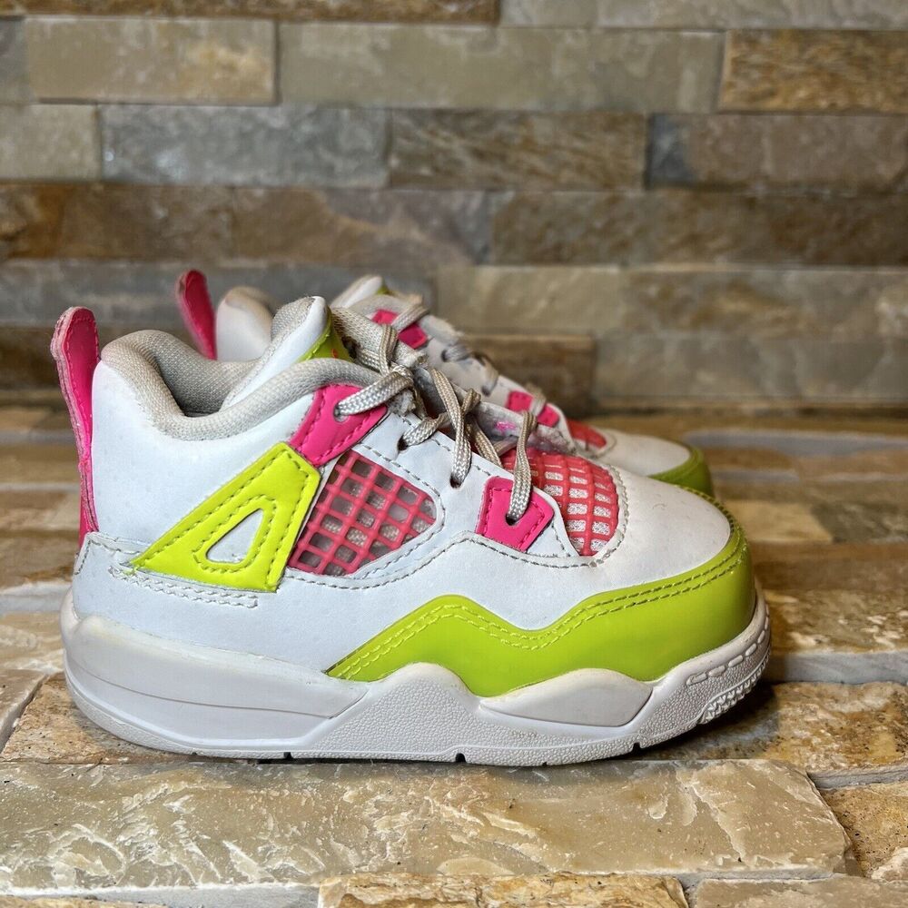 Air Jordan 4 GS Lemon Venom Shoes Toddler Size 6 CV7807-100